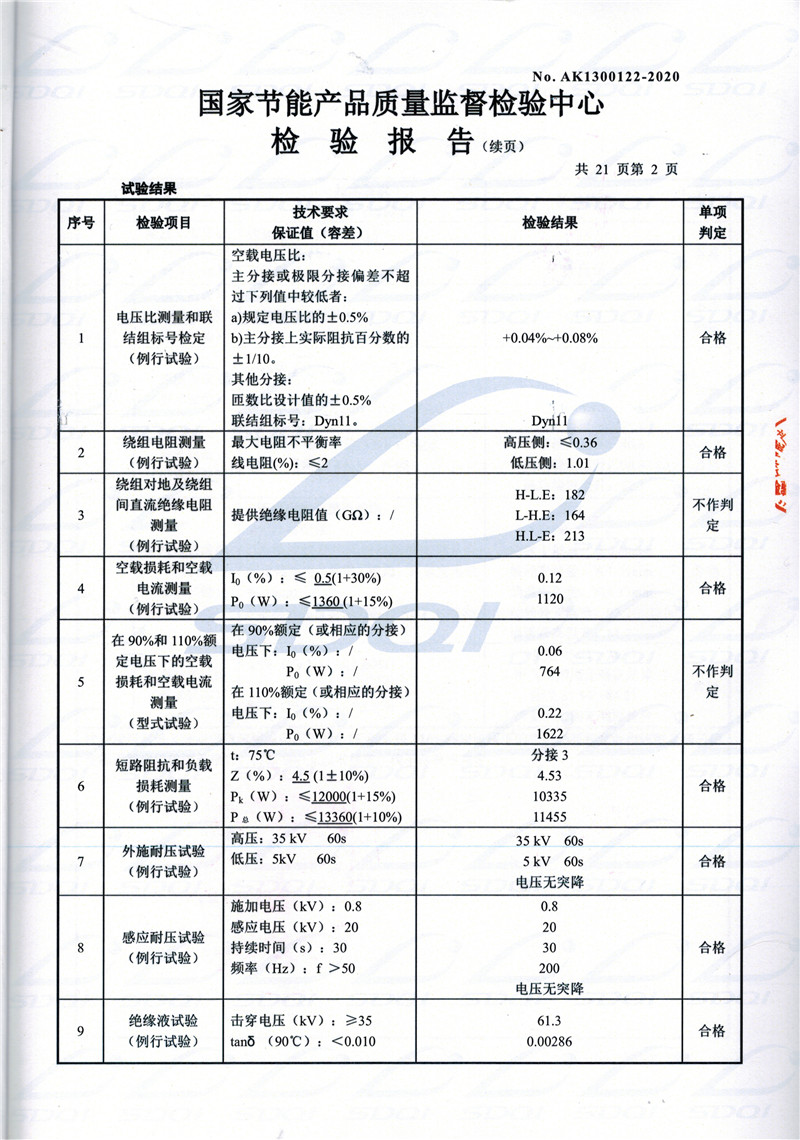高低压试验报告-S11-1250沈阳沈阳沈阳油浸式变压器-2.jpg